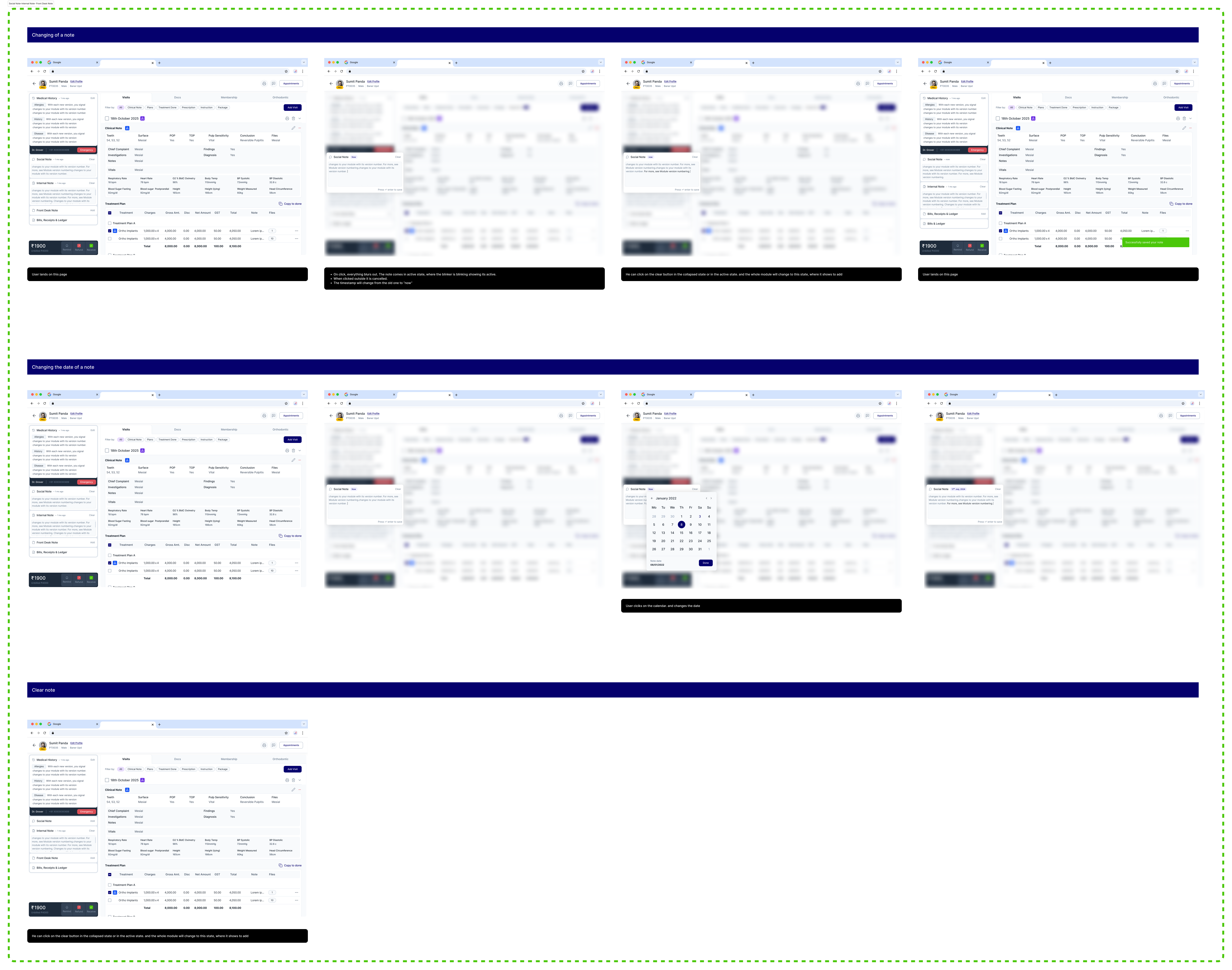 Social Note, Internal Note & Front Desk Note